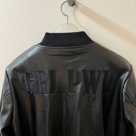 Hilary MacMillan M Vegan Bomber Black Jacket - Picture 7 of 9